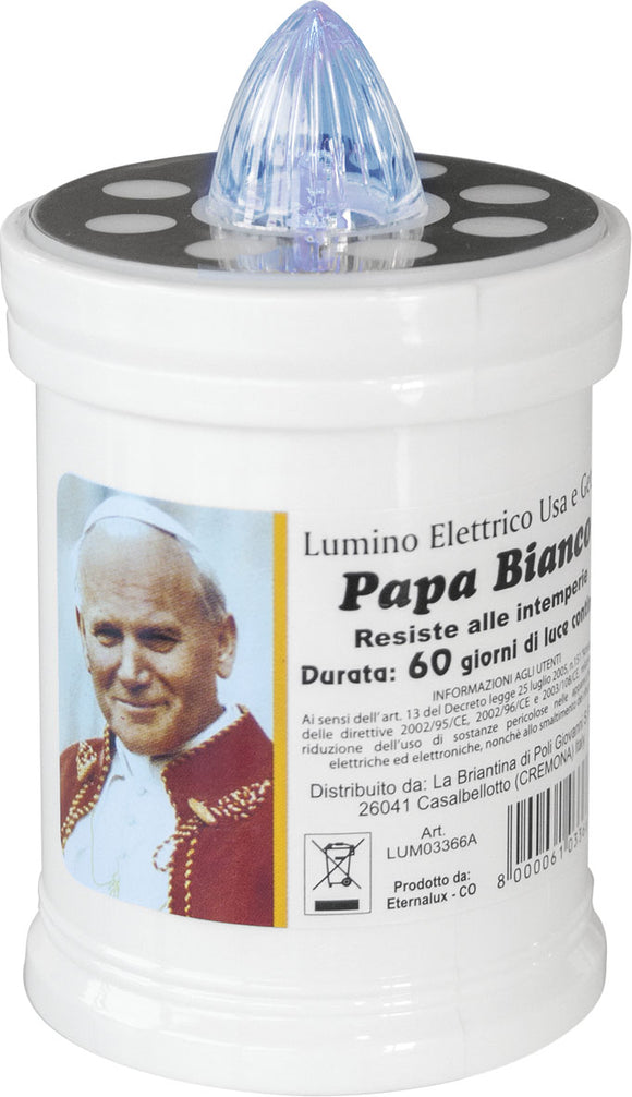 LUMINO ELETTRICO PAPA BIANCO