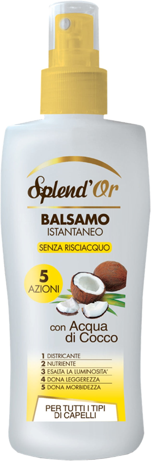 BALSAMO SPRAY  SENZA RISCIACQUO
con ACQUA DI COCCO - 12PZ