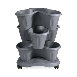 VASO TRIFOGLIO SET 3PZ C/SOTT GRIGIO