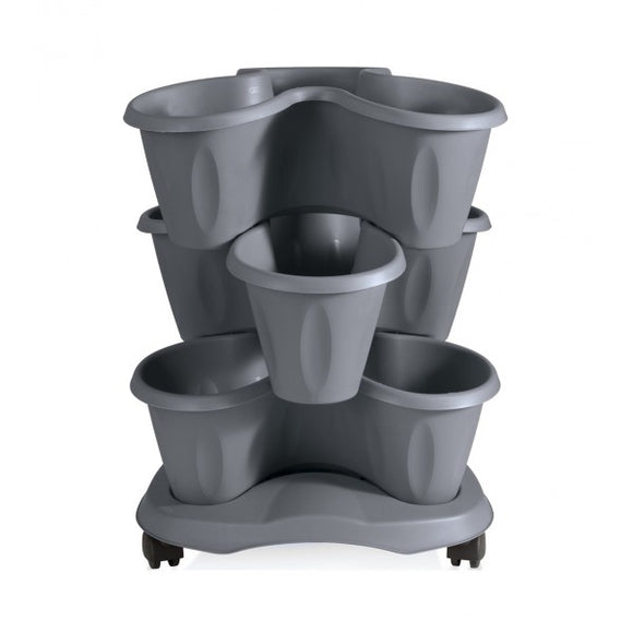 VASO TRIFOGLIO SET 3PZ C/SOTT GRIGIO