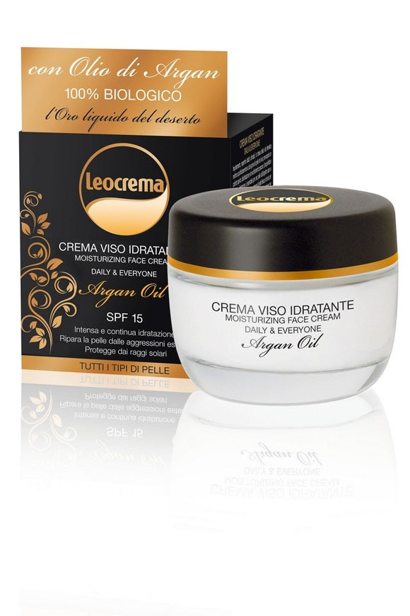 Crema viso Idratante spf15 con Olio di Argan