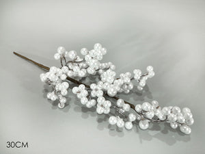 RAMO 30CM BACCHE BIANCHE