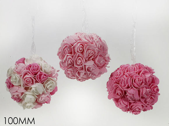 PALLA 100MM C/ROSE ROSA 3ASS