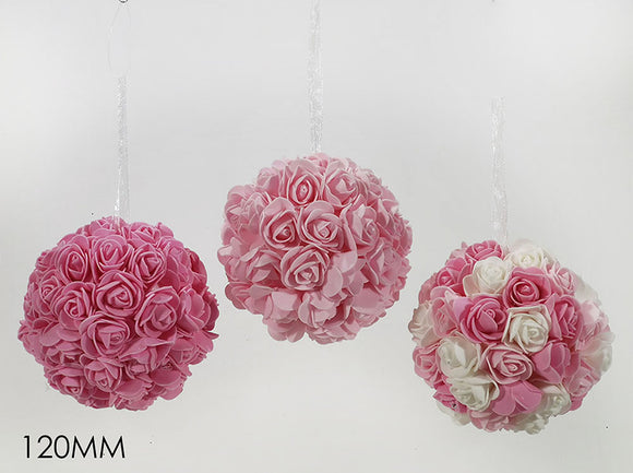 PALLA 120MM C/ROSE ROSA 3ASS