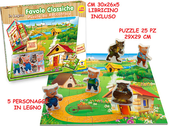 FAVOLE ITALIANE  PUZZLE 25 PZ  5 PERS. E LIBRICINO