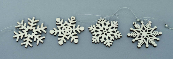 DISPLAY FIOCCO DI NEVE LEGNO CM.7 BIANCO GLITTER MOD.ASS.