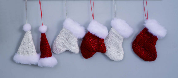 DISPLAY STIVALE/CAPPELLO/GUANTO CM.9 ROSSO/BIANCO 3 MOD.ASS.