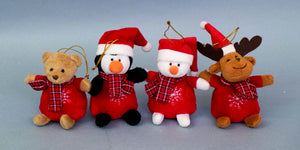 DISPLAY PELUCHES CM.10 PINGUINO/UOMONEVE/ORSO/RENNA ASSORTIT