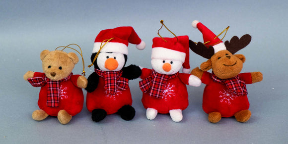 DISPLAY PELUCHES CM.10 PINGUINO/UOMONEVE/ORSO/RENNA ASSORTIT