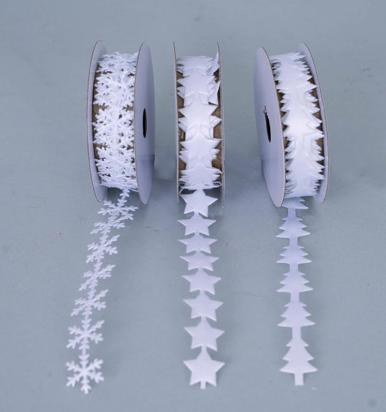 NASTRINO BIANCO MM.15X2MT.POLIESTEREDEC.FIOCCO/STELLA/ALBERO