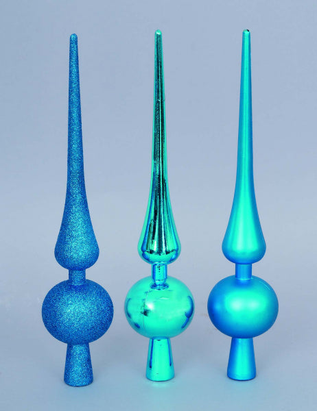 PUNTALE CM.30 AZZURRO MET/GLITTERATO/SATINATO IN BST