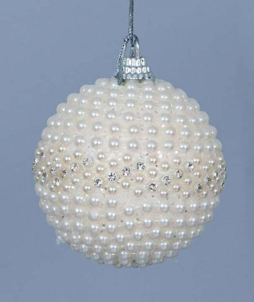 DISPLAY SFERA MM.70 BIANCA C/PERLINE E FASCIA CENTRALE AVORI
