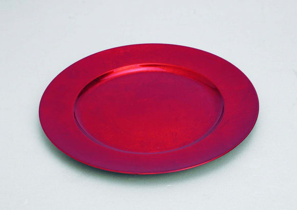 PIATTO PLASTICA ROSSO CM.33 SATINATO LUC