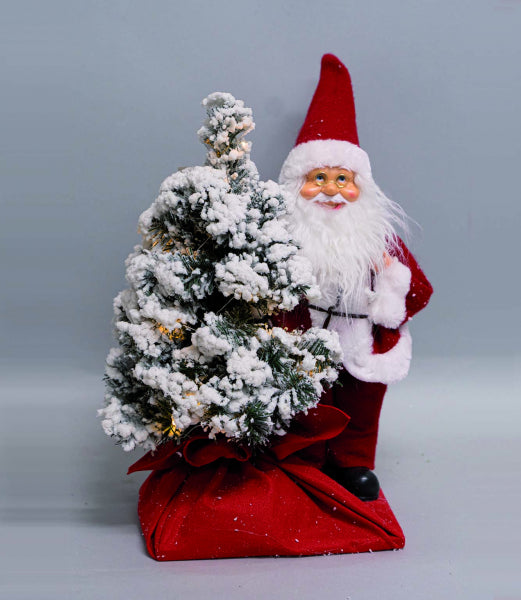 ALBERI E ACCESSORINO CM.20X43H INNEVATO C/BABBO C/LUCI RAME B.CALDO A BA