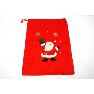 SACCO PANNO ROSSO H.70X50CM. DIS. B.NATALE