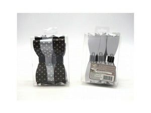 SET 6FIOCCHI C/POIS C/FERMAGLIO ARGENTO/NERO