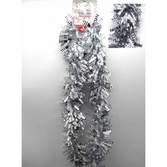 FILO DECORATIVO ALBERO ARGENTO RIGHE SPECCHIATE L.200/DIAM.9