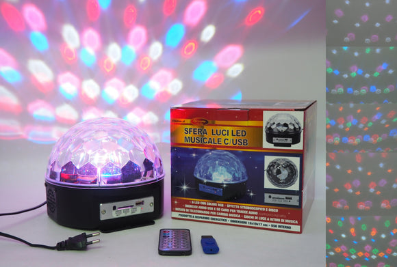 SFERA C/LUCE LED H.16,5/D.18,5CM.C/USB NATALIZIA- C/TELEC.US