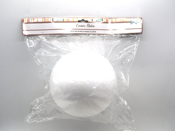 PALLA POLISTIROLO BIANCO D.20CM. C/FILO