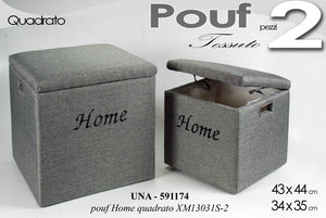 2PZ POUF GRIGIO HOME QUAD