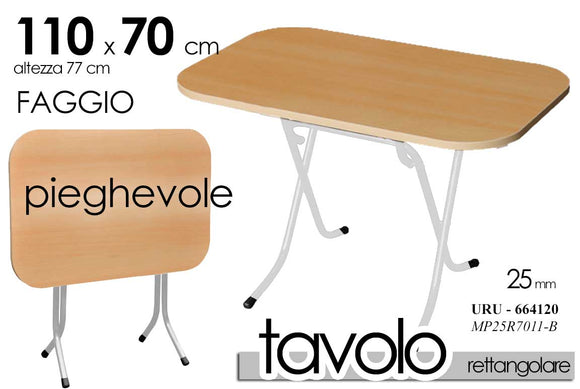 URU/TAVOLO FAGGIO 25MM 70*110*77 0160