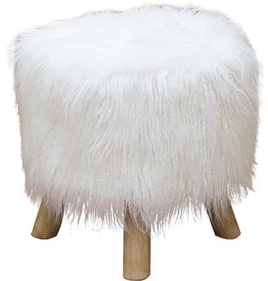 SGABELLO FUR BIANCO D.38X39CM KLAMORE