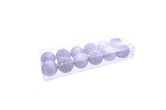 BOX 12 SFERE 8CM DEC.31 ARGENTO