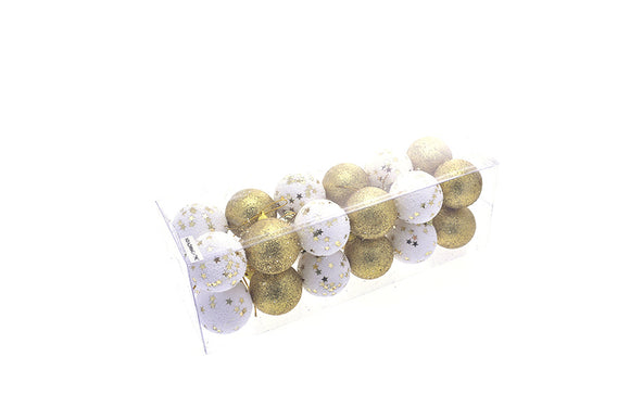 BOX SFERA 6CM C/STELLA 24PZ ORO MOD.80