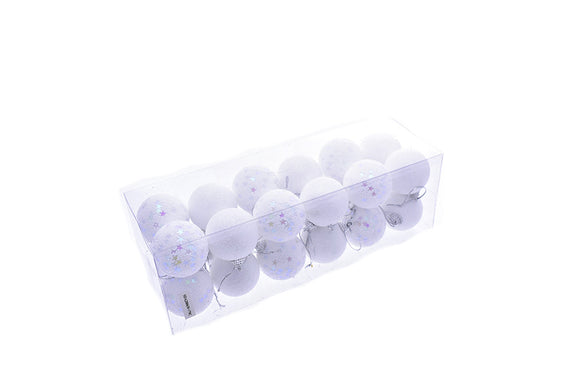 BOX SFERA 6CM C/STELLA 24PZ BIANCO MOD.80