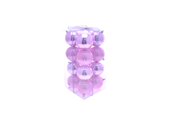 BOX 16 SFERE BASIC 8CM LUC/PERL ROSA