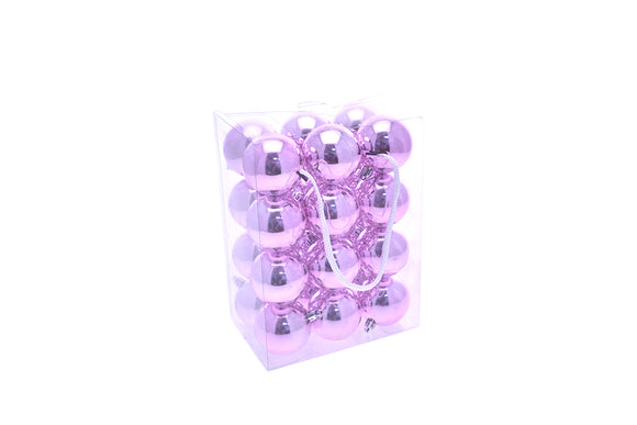 BOX 24 SFERE BASIC 6CM LUCIDE ROSA