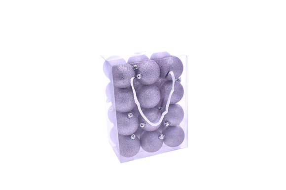 BOX 24 SFERE BASIC 6CM GLITTER LILLA