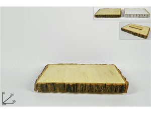 BASE LEGNO DECORATIVA RETTANGOLARE 35X24CM 2COL.ART.DXQ19-30
