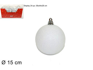 PALLA 15CM GLITTERATA IN DISPLAY BIANCO ART. 10A1E10/IR3