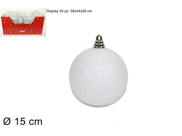 PALLA 15CM GLITTERATA IN DISPLAY BIANCO ART. 10A1E10/IR3