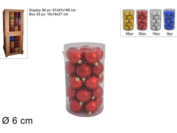PALLE 6CM 25PZ BOX PVC 4COL IN DISPLAY ART. 3A25E05/XDG,R,S,