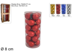 PALLE 8CM 24PZ BOX PVC 4COL IN DISPLAY ART. 3A24E07/RDG,R,S,