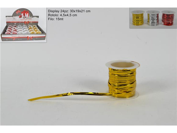 ROTOLO FILO C/ANIMA METALLO 15MT DISPLAY 3 COL ASS