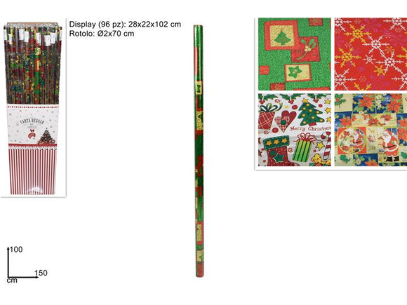 ROTOLO CARTA NATALIZIA CM.100X150 JL-1707