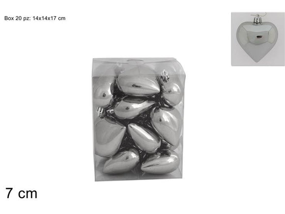 APPENDINO CUORE 20PZ 7CM LUCIDO SILVER 2A20G709/S