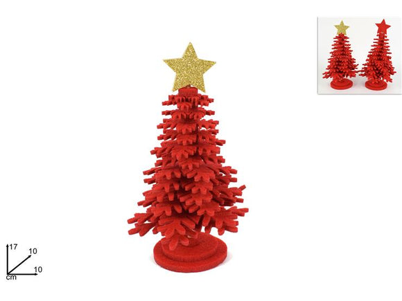 ALBERO FELTRO ROSSO CM 17 2ASS GLD-20998/RED