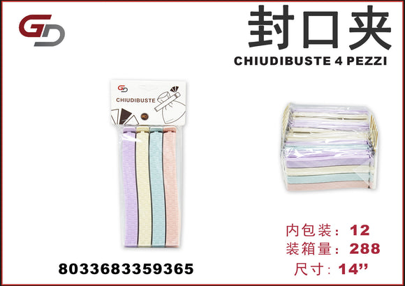 CHIUDIBUSTE 4 PEZZI 350G 1/12PZ. CT288