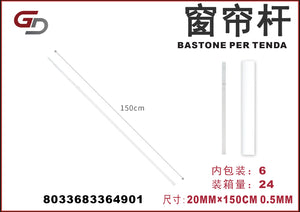 BASTONE PER TENDA 20MM*150CM 0,5MM 1/6PZ. CT24