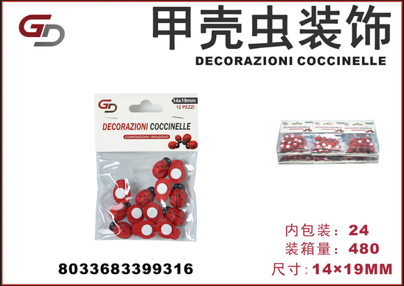 DECORAZIONI COCCINELLE 1/24 PZ.14*19MM CT480