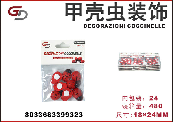 DECORAZIONI COCCINELLE 1/24 PZ.18*24MM CT480