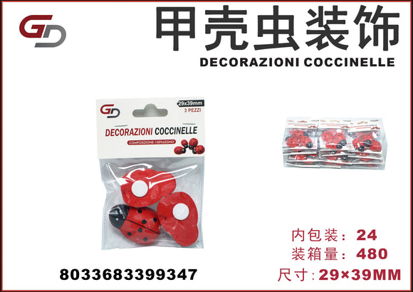 DECORAZIONI COCCINELLE 1/24 PZ.29*39MM CT480