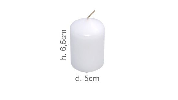 CANDELA PILLAR BIANCO OPACO D.5*6.5 CM