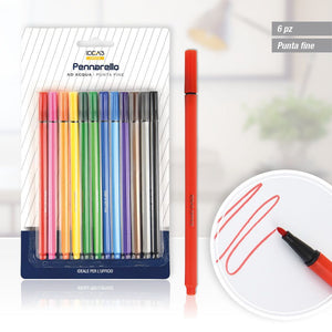 PENNARELLO AD ACQUA PUNTA FINE 12PZ COLOR