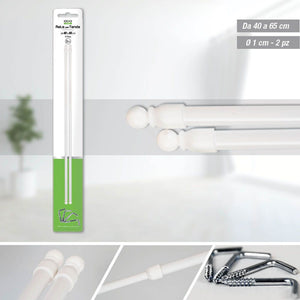 ASTE TENDA ESTENDIBILE TONDA 40-65CM DIAM 1CM 2PZ BIANCO