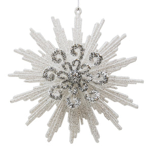 SNOWFLAKE GLITTER WHITE CM.16X5X16